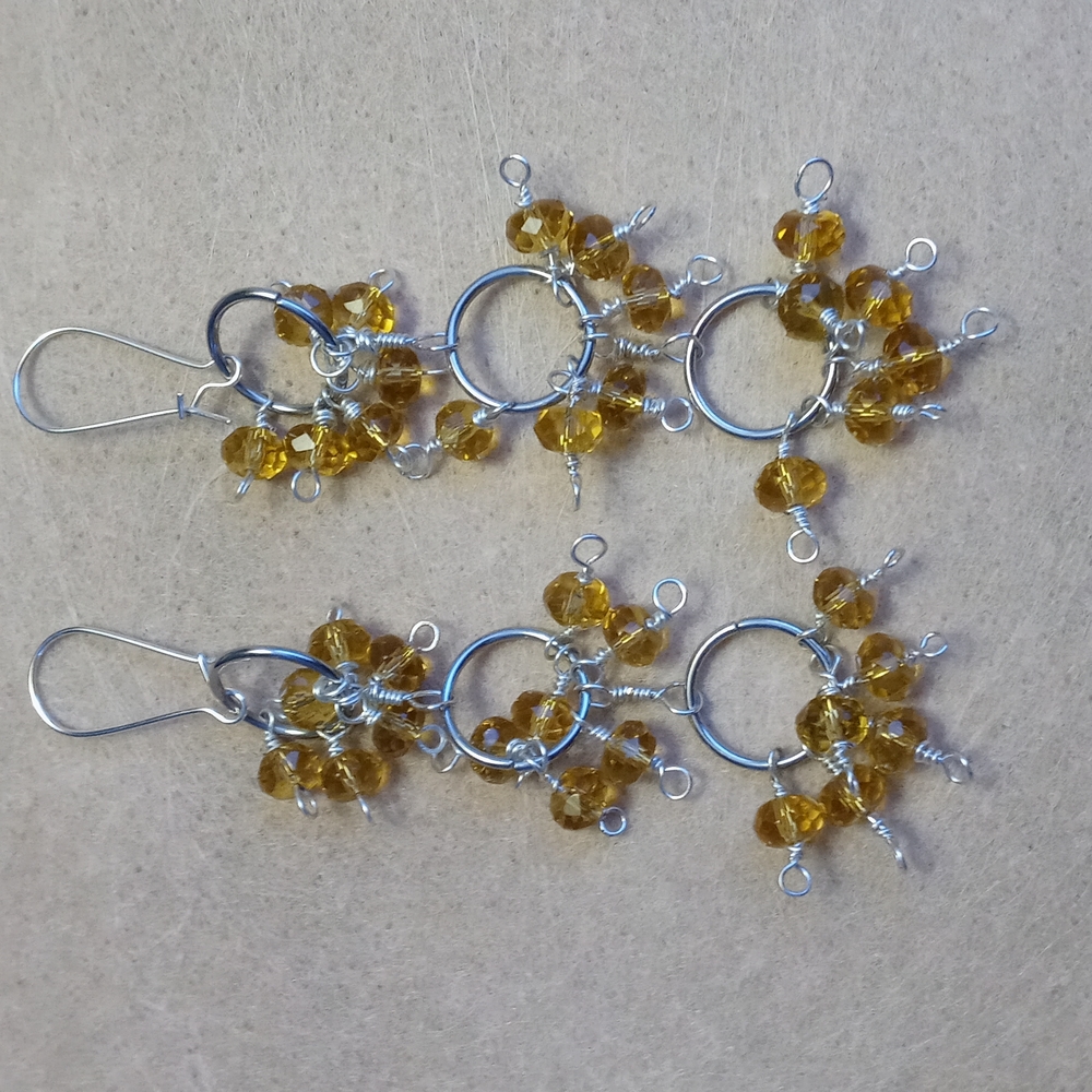 3 tiered crystal earrings